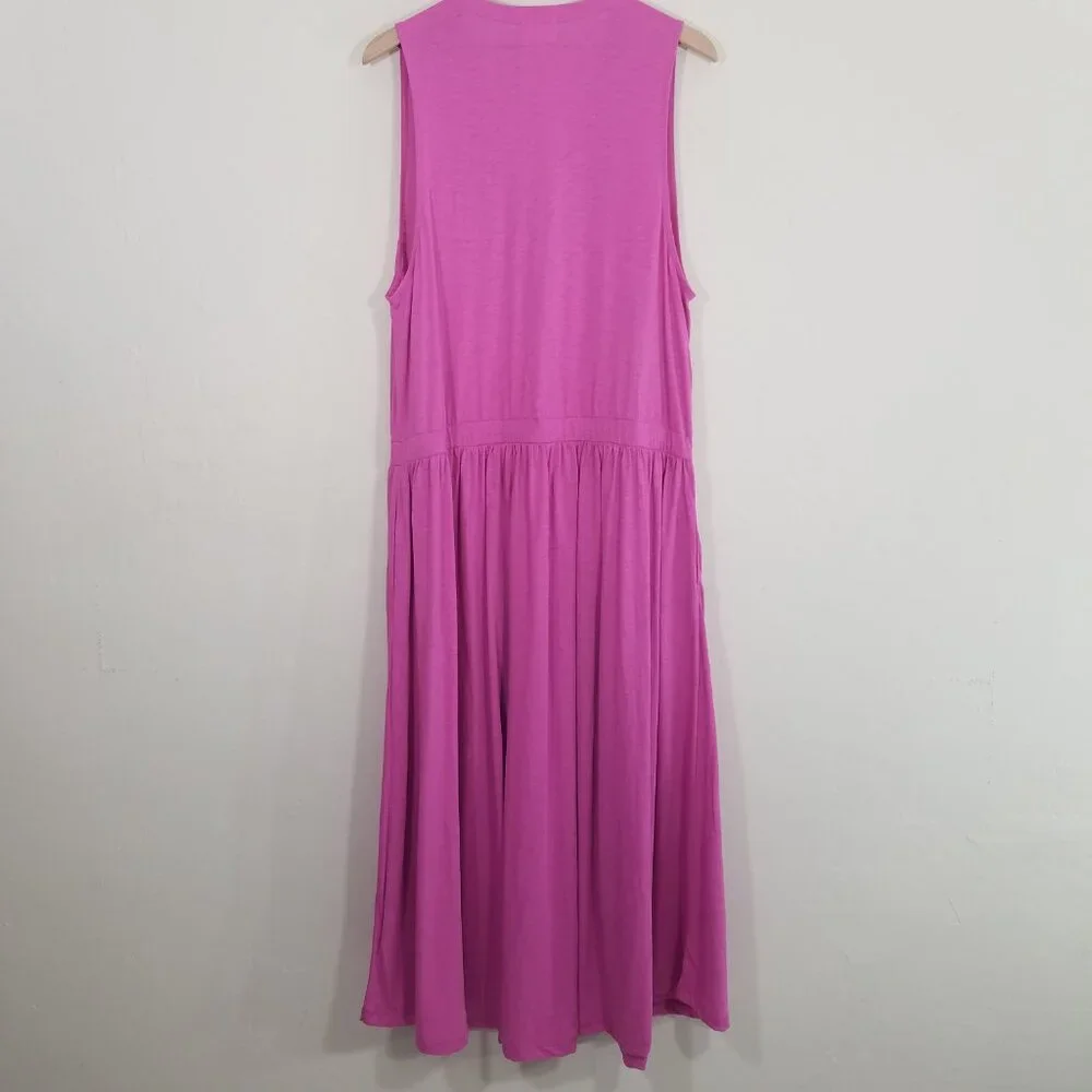 NWT Nation LTD Pima Cotton Rosebud Brianna Sleeveless Midi Dress V-Neck Size XXL - Picture 9 of 10